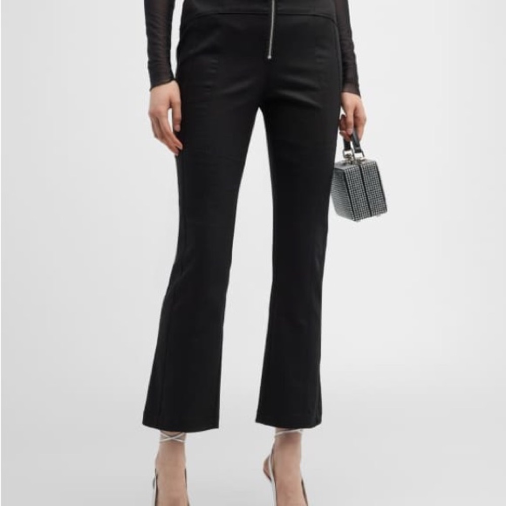 NWT Cinq à Sept Loren Stretch Cropped Flare  Zip Cotton Denim Pant Black Size 14 - Picture 13 of 13